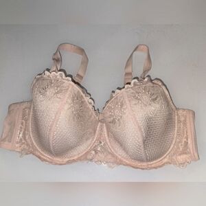 NWOT Adore Me Marella Contour Plus Demi Lace Peachy Beige Lined Size 44D 44 D